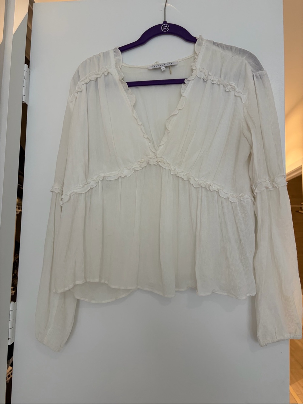Endless Rose Cream Ruffle V-Neck Blouse